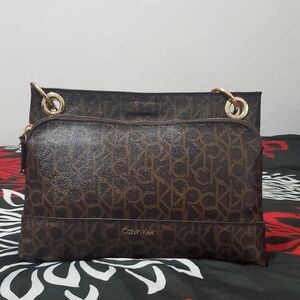 Calvin Klein Brown Signature Crossbody Bag